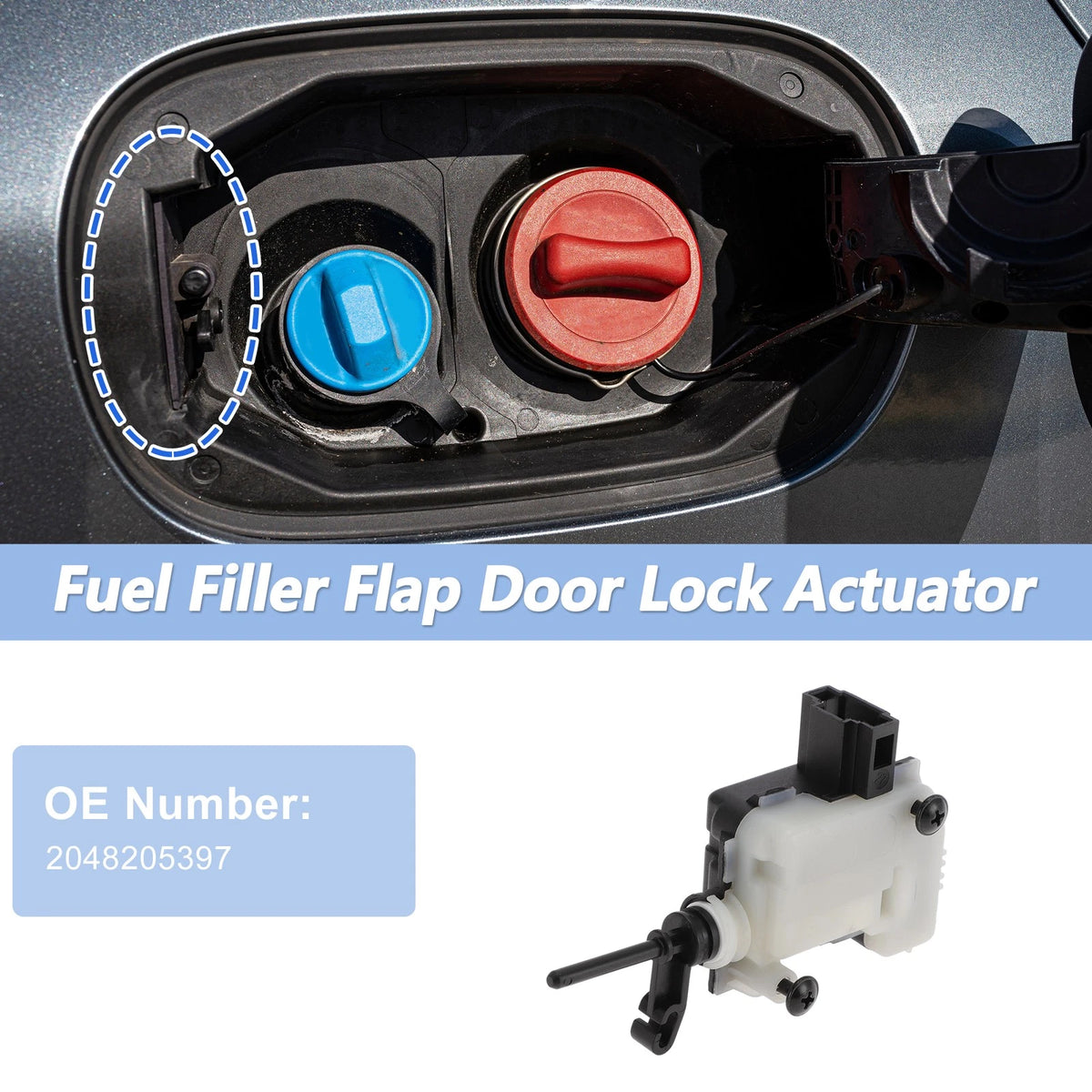Fuel Filler Flap Door Latch Actuator Motor Replacement for Mercedes-Benz (2010–2018)