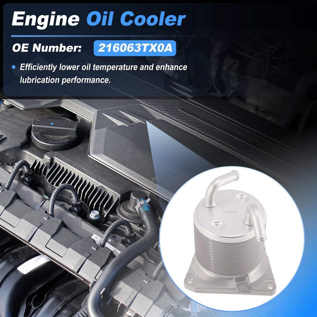 Engine Oil Cooler for Nissan Sentra (2007–2012) with Sealing Ring 216063TX0A