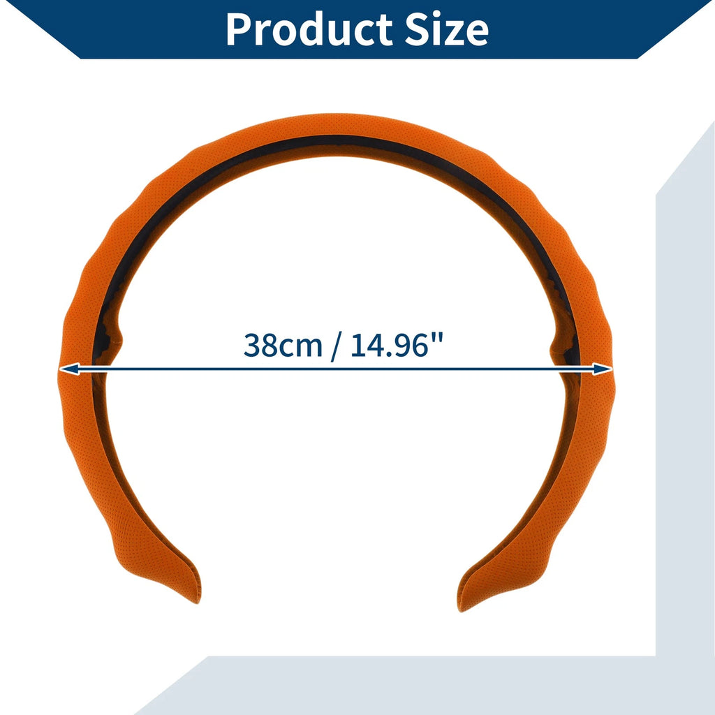 PU Artificial Leather Steering Wheel Cover for Universal Fit (1Pc)