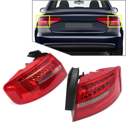 Set of 2 Outer Tail Light Brake Assembly 8K5945095AC for Audi A4 S4 (2008–2016)