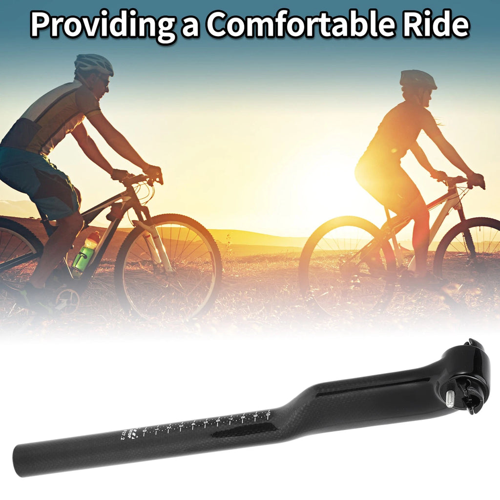 Seat Post 27.2x350mm Height Adjustable for Bike Saddle 3K Gloss Black