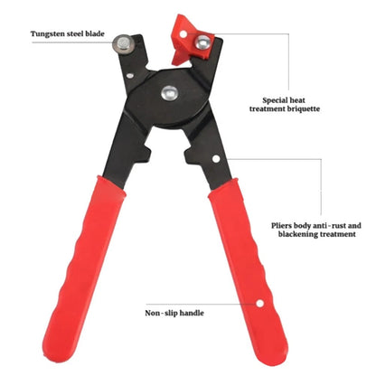 Glass Cutting Pliers for Tiles 6.5 Inch Ergonomic Handle Carbide Tip