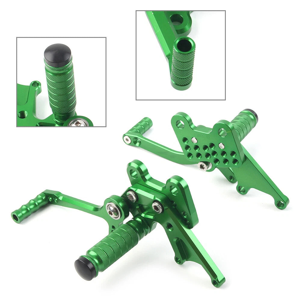 Rear Sets Footrest Pegs for Kawasaki Ninja ZX14R (2006–2011) - Green