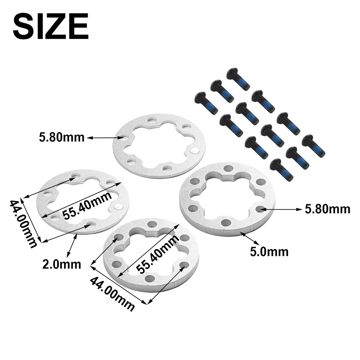 Set of 12 Disc Washers with Screws for Various Applications