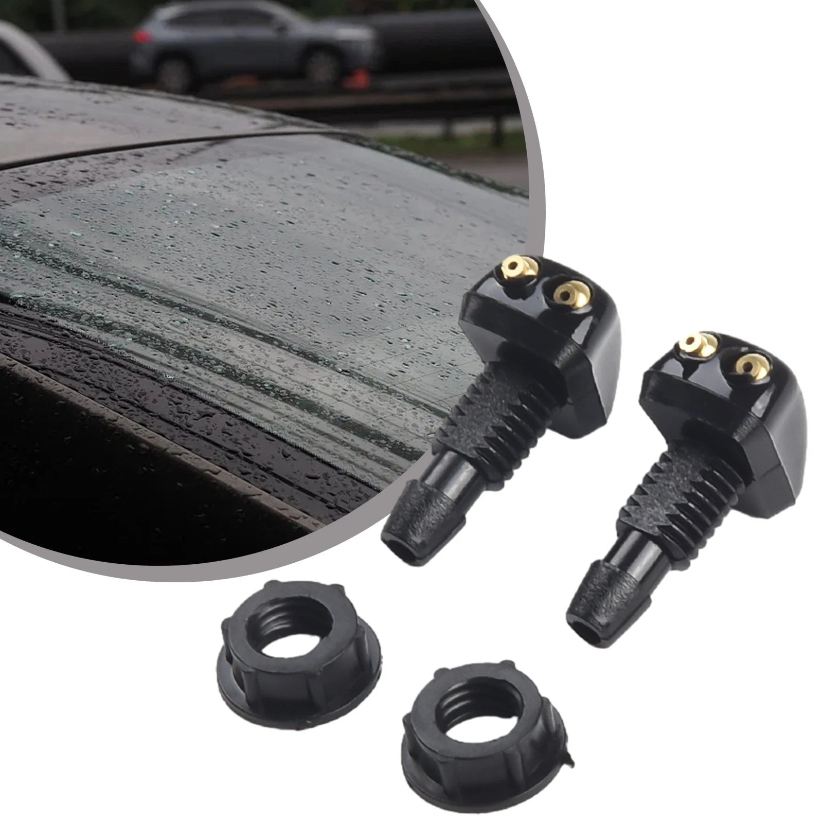 2X Windshield Washer Nozzle for Car (Adjustable Spray Jet)