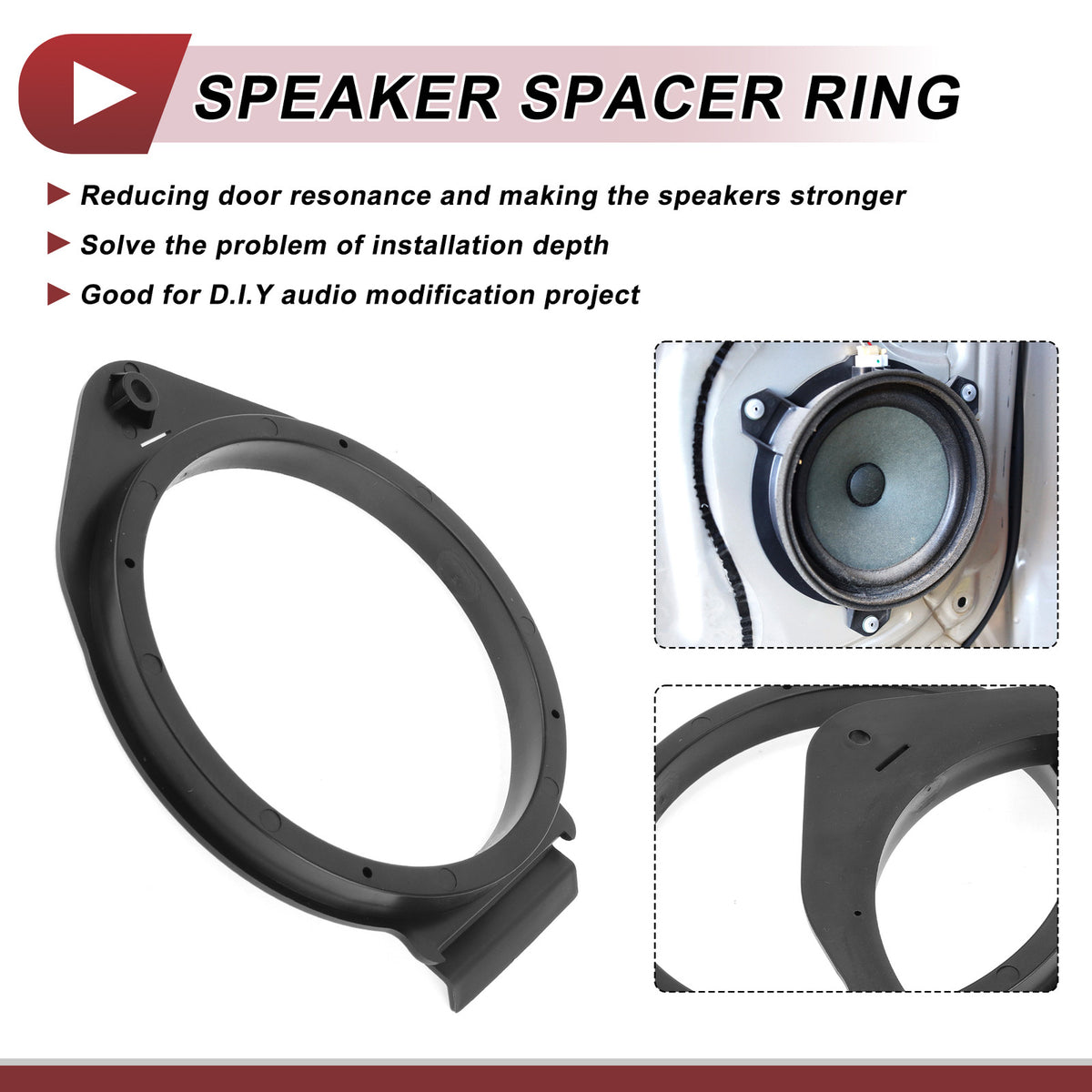 Speaker Spacer Ring Adaptor for Chevrolet Avalanche 6.5in (2007–2020) 2 Pcs