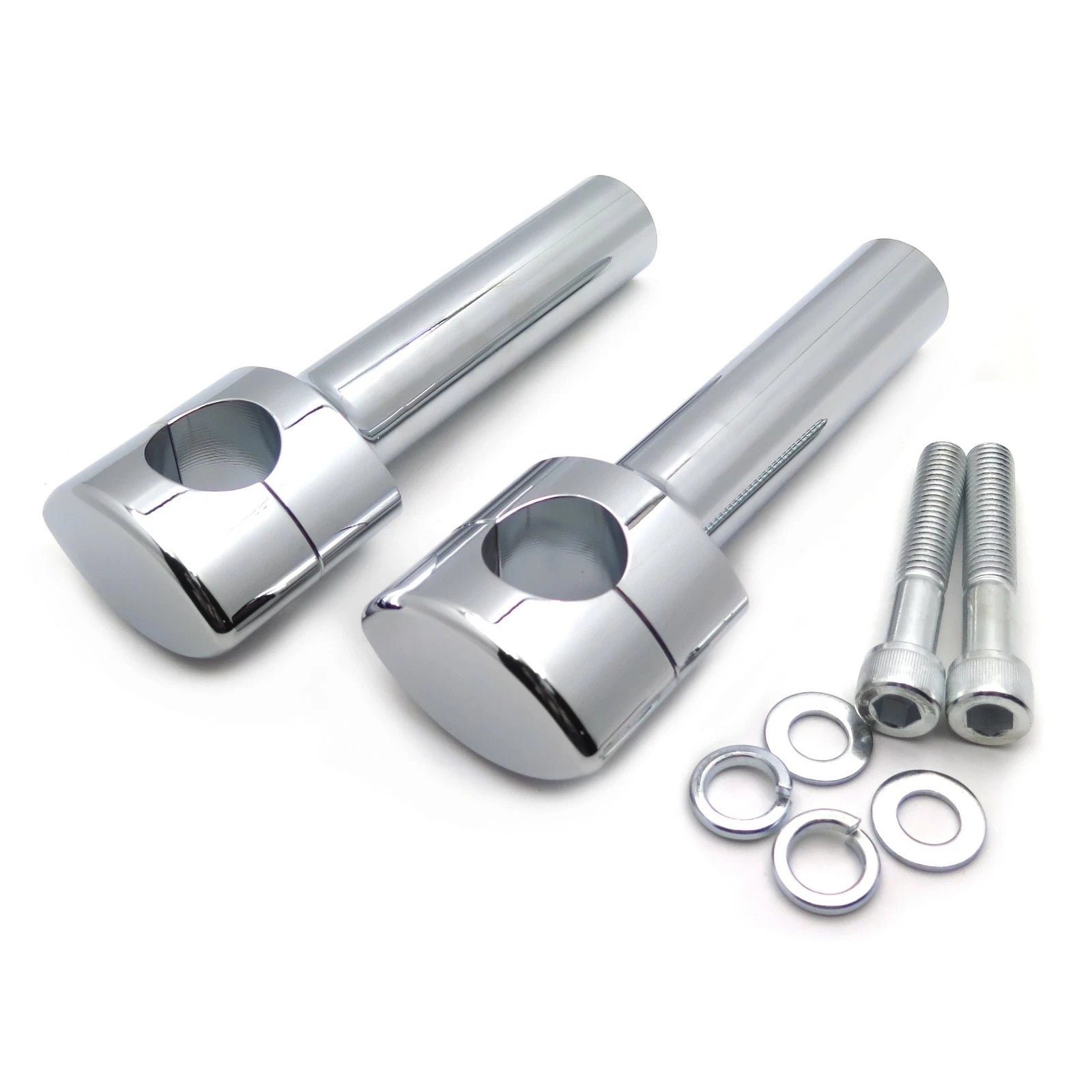 6" Solid Billet Chrome Riser Kit for 1-1/4" Handlebars (1/2-13UNC)