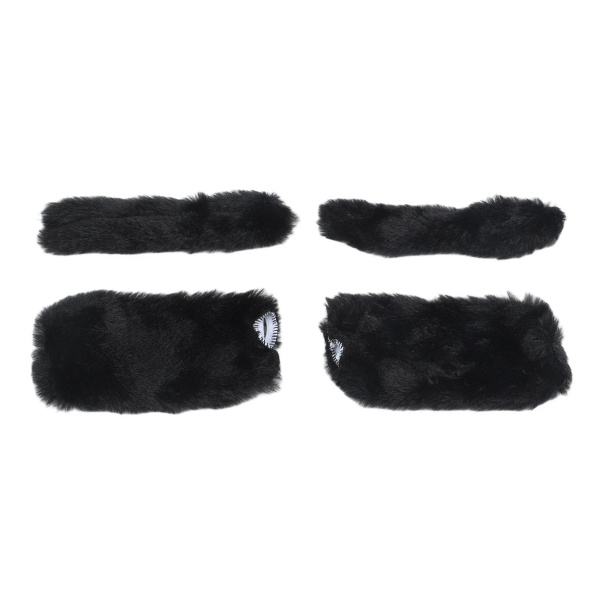 Elastic Plush Motorcycle Handlebar Covers with Brake Lever Sleeves