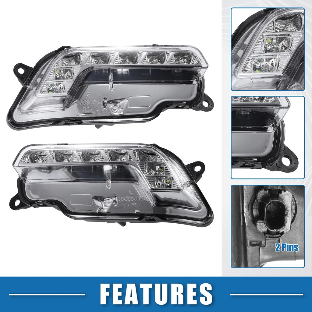 LED Daytime Running Light Pair Replacement for Mercedes Aluminum Plastic (2005–2015)