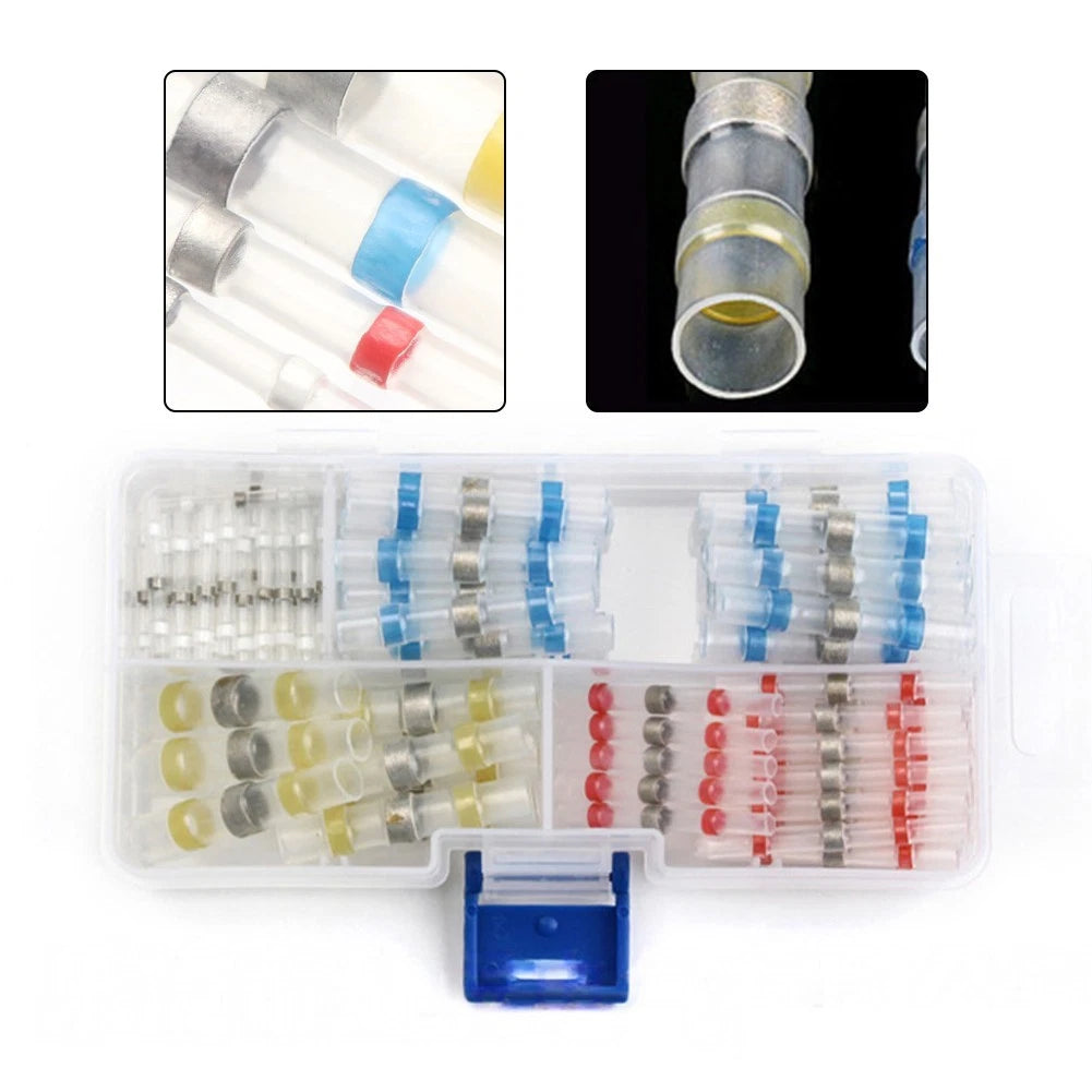 100PCS Butt Wire Connectors for Heat Shrink Solder Seal Waterproof Terminal Kit
