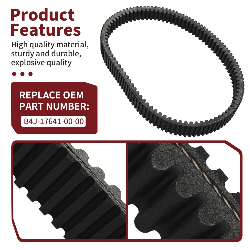 Clutch Drive V-Belt B4J-17641-00-00 for Yamaha Wolverine RMAX2 RMAX4 (2021–2024)