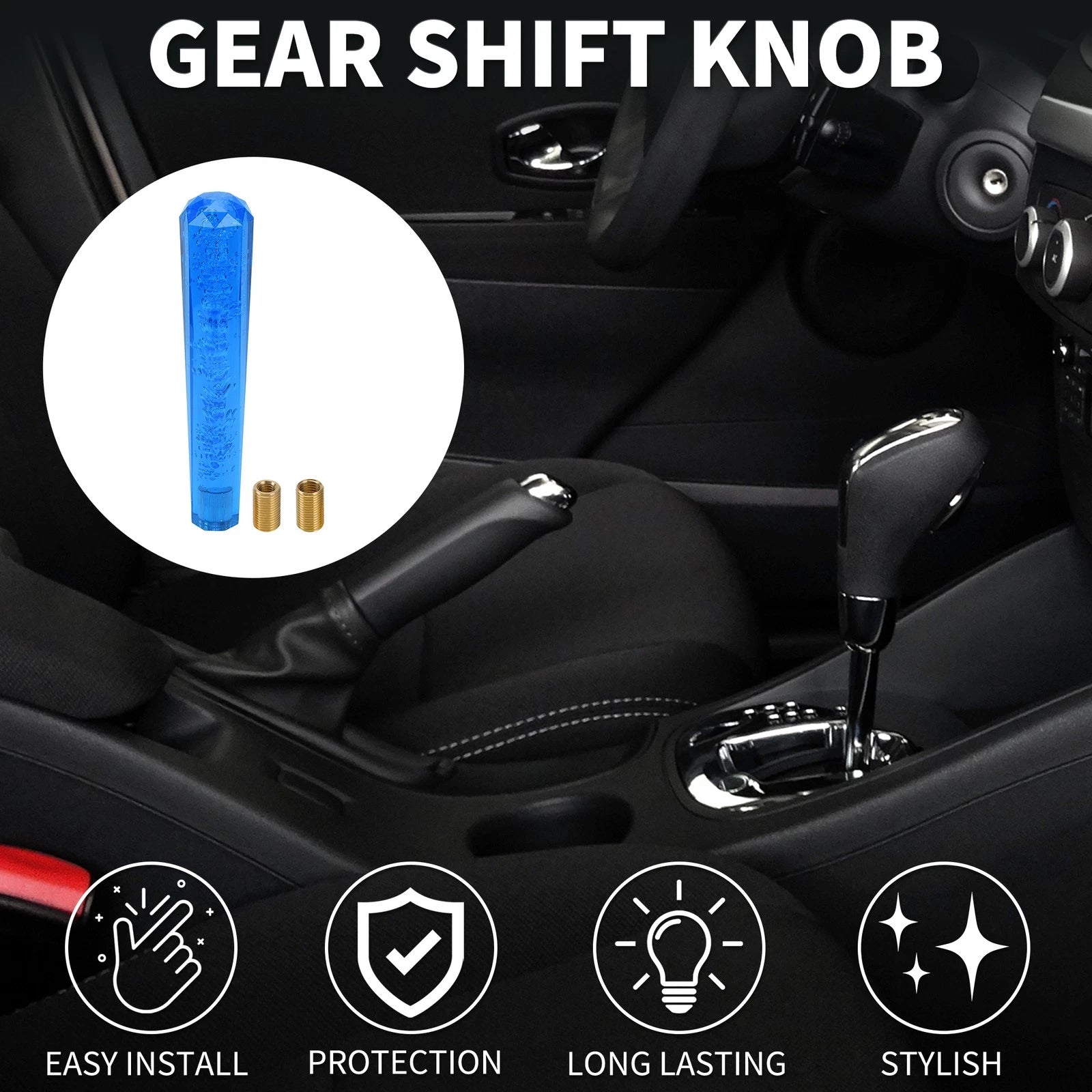 Set of 1 Universal Shift Knob for (25cm, Acrylic Blue)