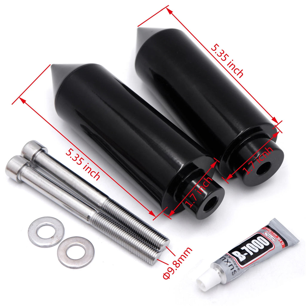 Black Extended Spike Frame Slider Crash Protector for Honda CBR 600 (1996–2007)