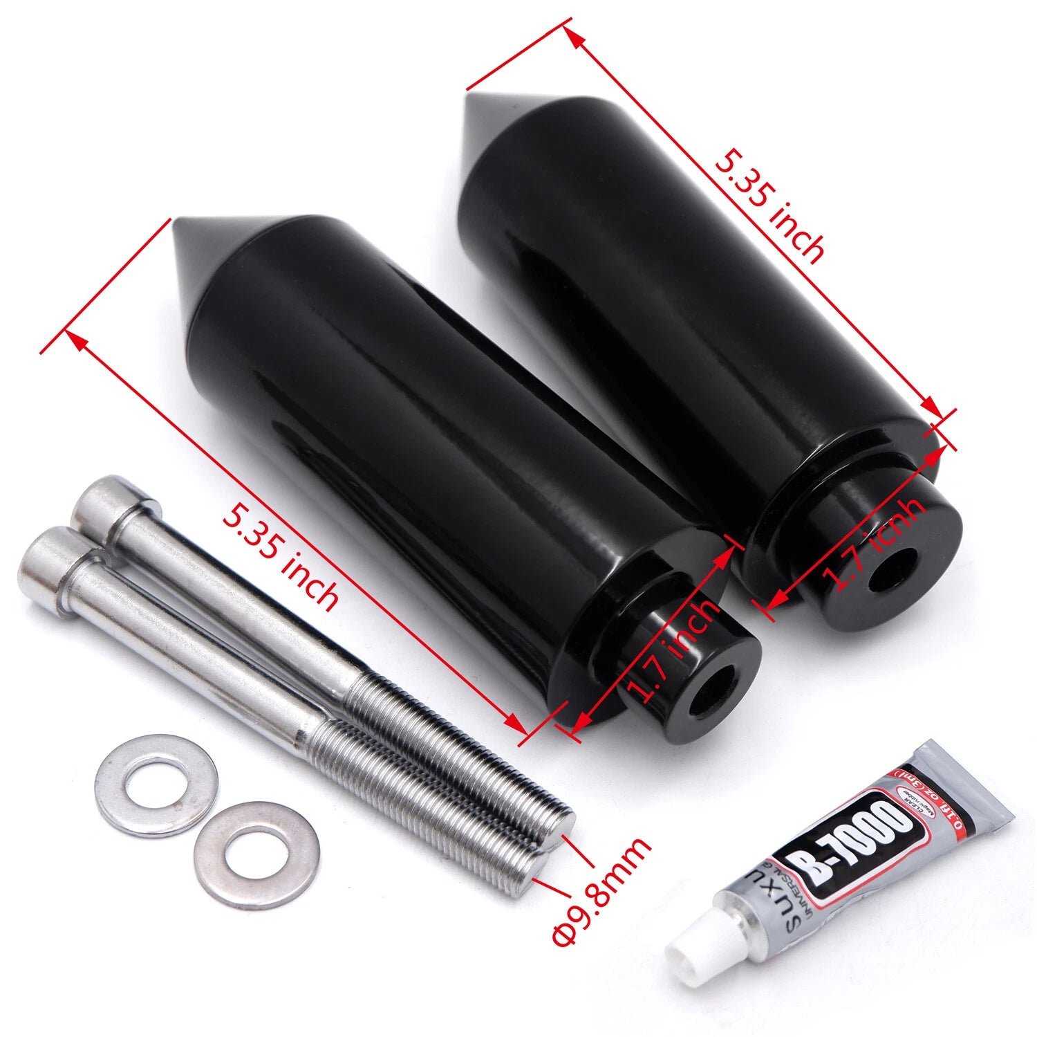 Black Extended Spike Frame Slider Crash Protector for Honda CBR 600 (1996–2007)