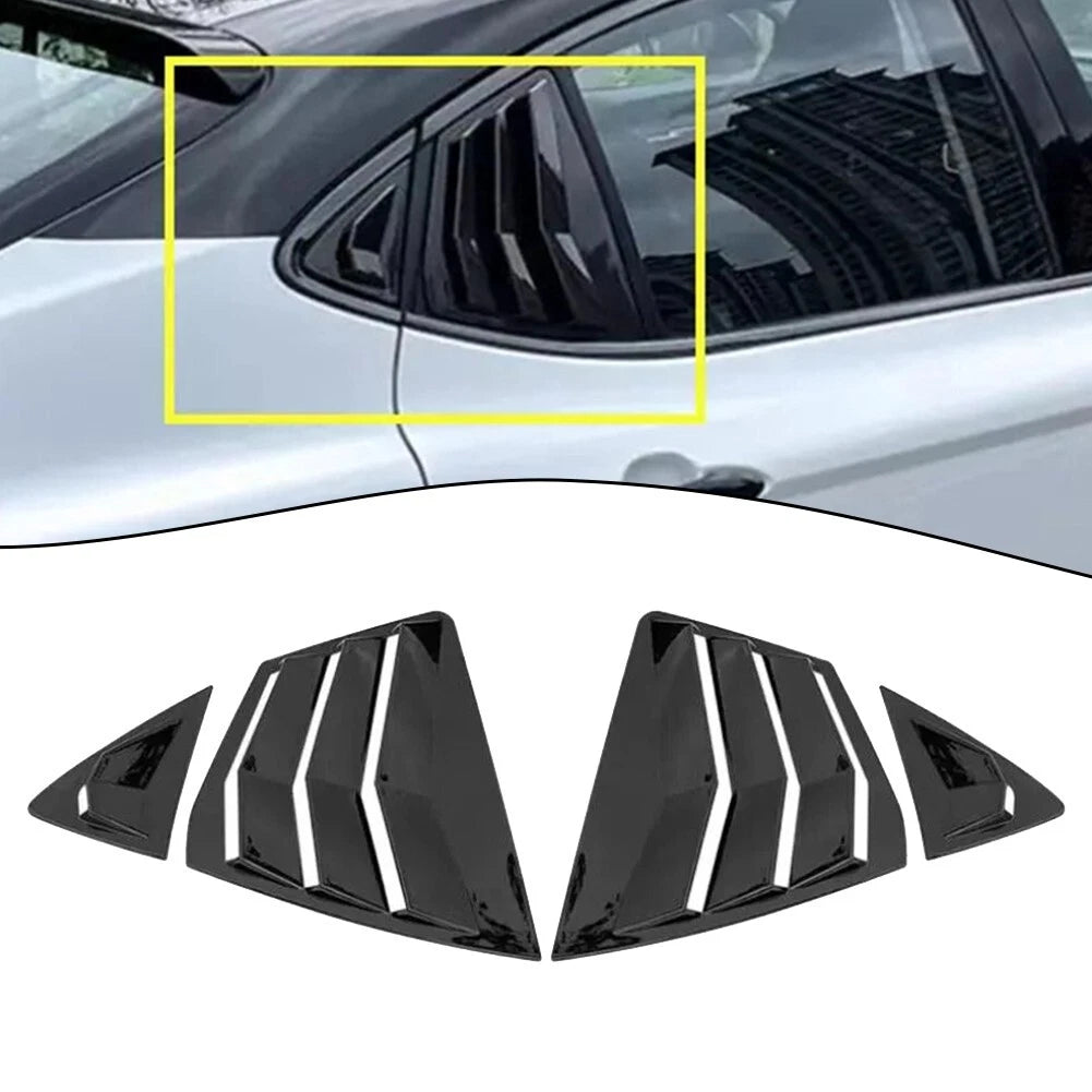 Window Scoop Trim for - Glossy Black Louver