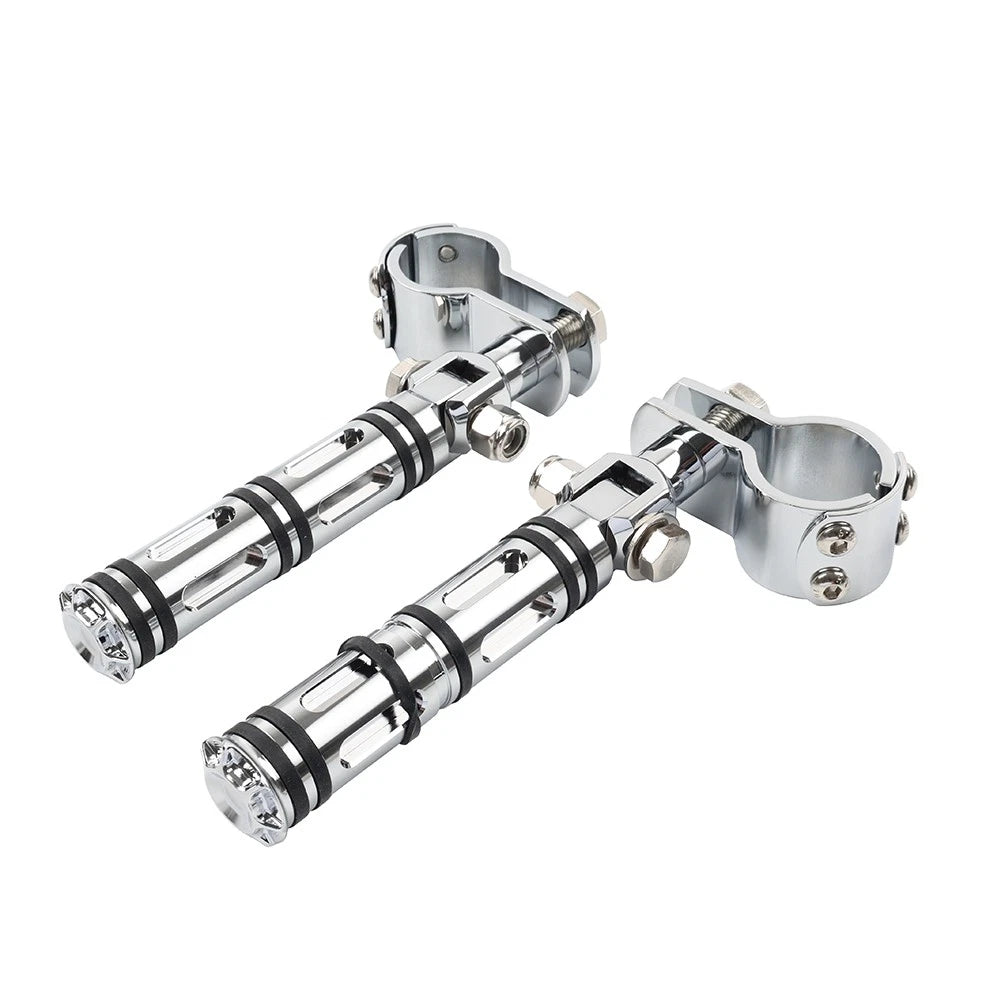 Chrome Engine Guard Bar Foot Pegs for Harley Yamaha (25-32mm)