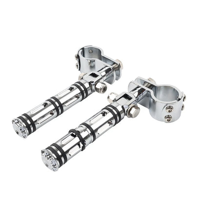 Chrome Engine Guard Bar Foot Pegs for Harley Yamaha (25-32mm)