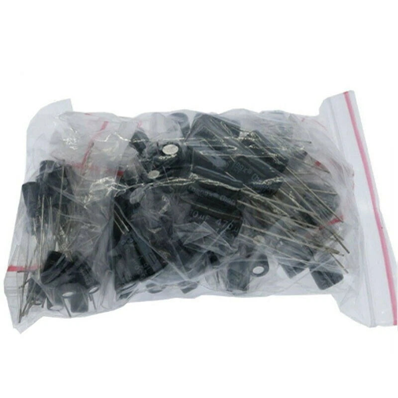 120-Piece Electrolytic Capacitor Kit for Various Applications (1uF-470uF)