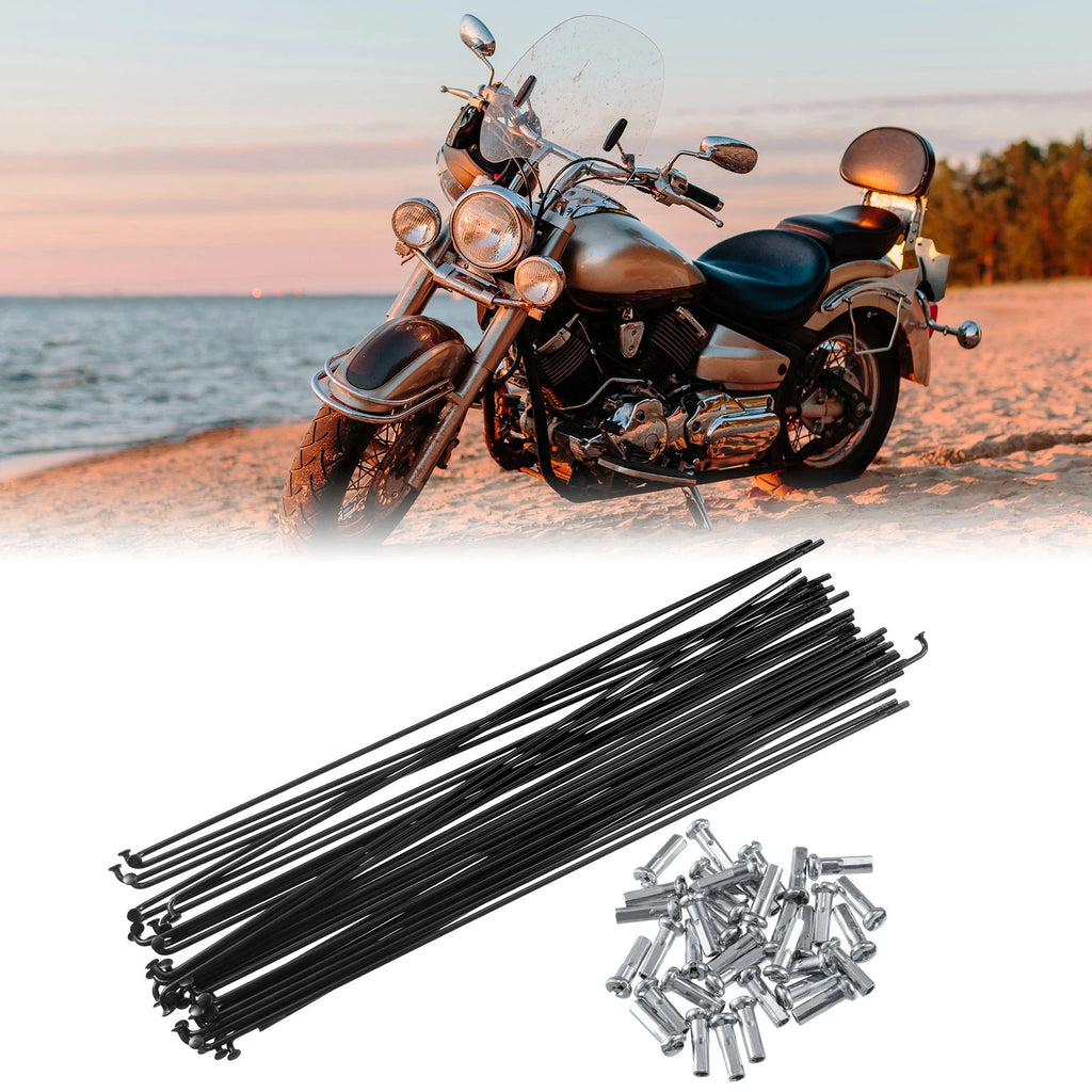 Bicycle Spokes 14G 232mm Heavy Duty with Nipples for Most Bikes (—)