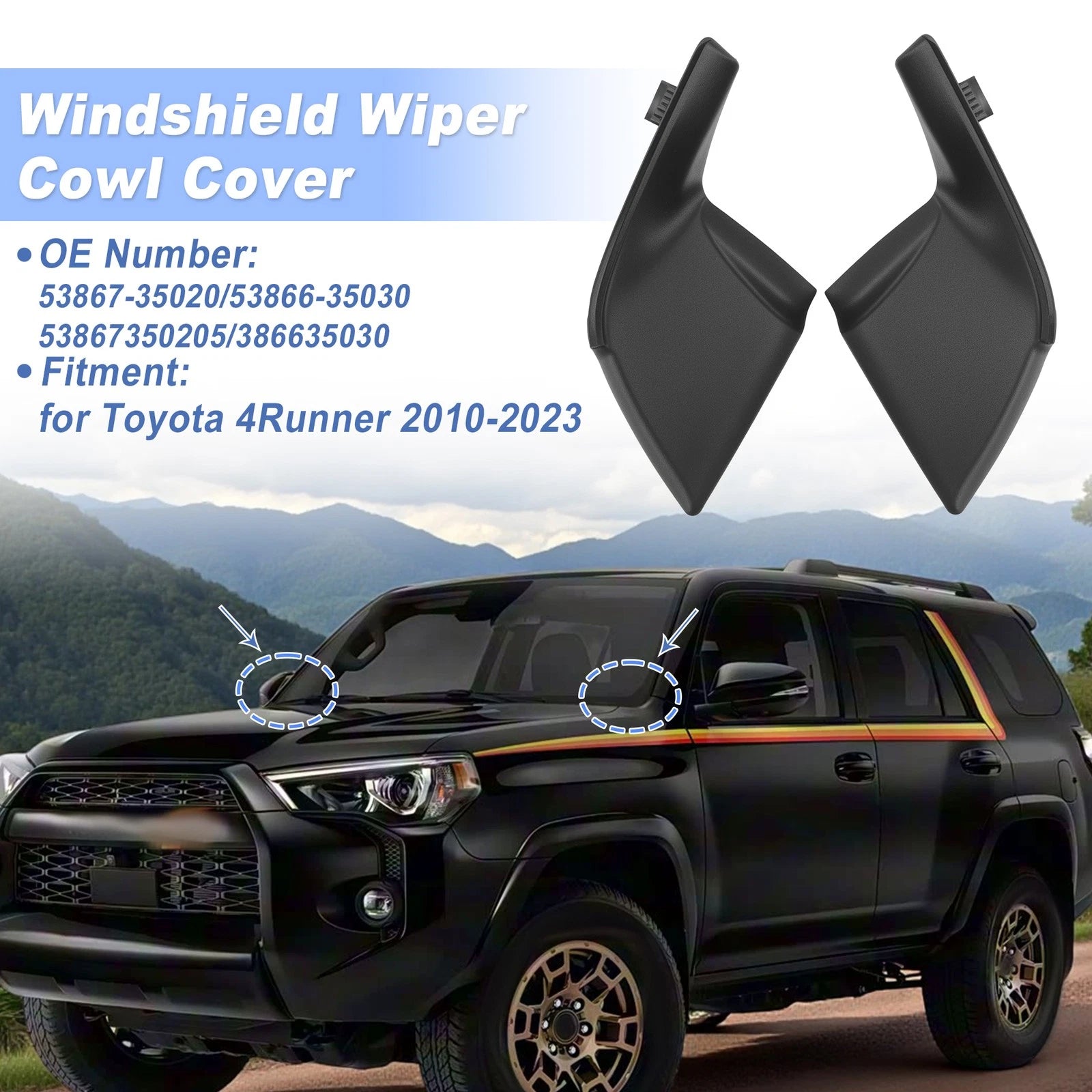Windshield Cowl Replacement for Toyota 4Runner (2010–2023) 1 Pair