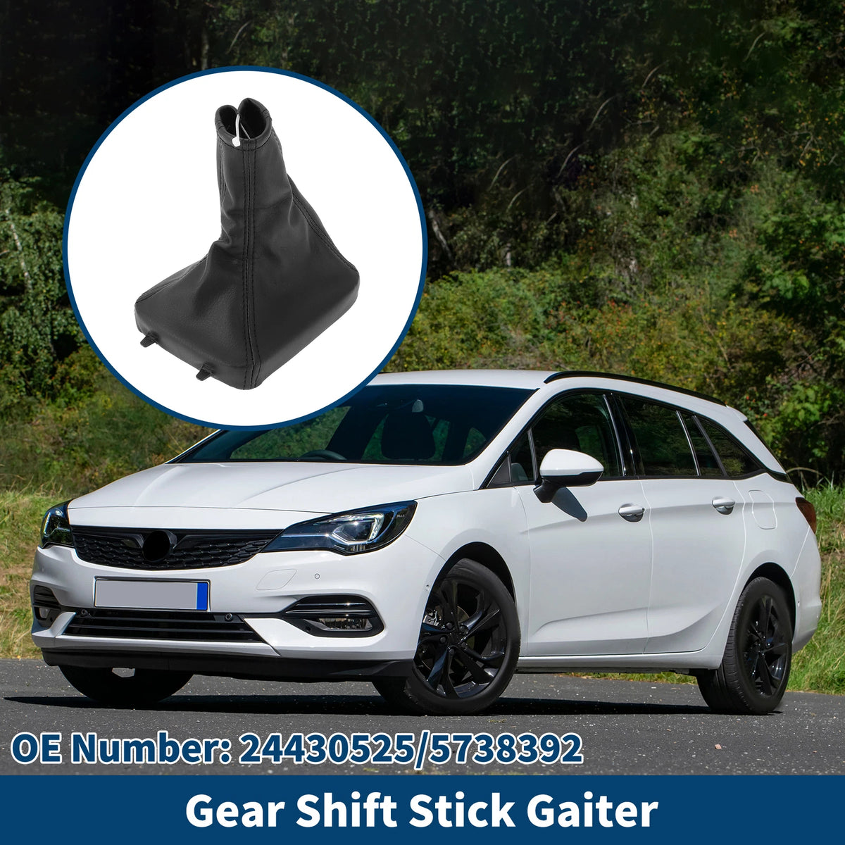 Gear Shift Stick Gaiter for Opel Astra (1998–2010) Black Leather