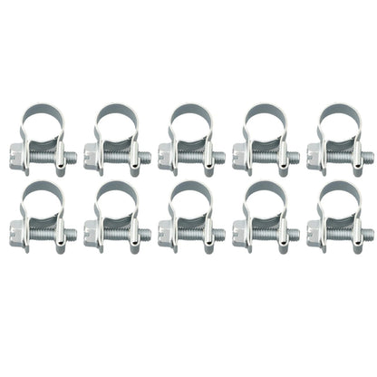Set of 10 Hose Clips for Fuel Line or Petrol Pipe