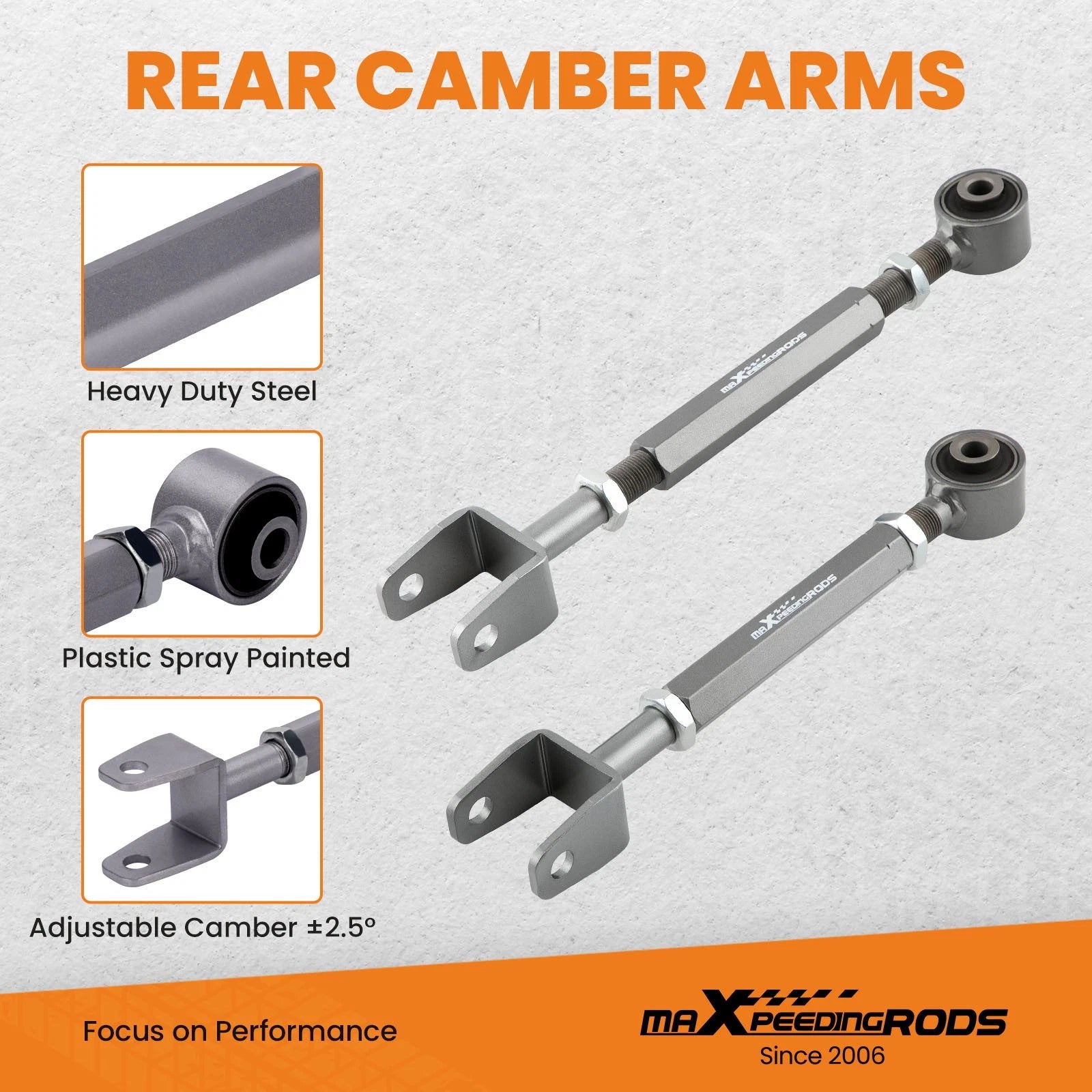 2X Rear Upper Adjustable Control Camber Arms Kits for Dodge Journey (2009–2010)