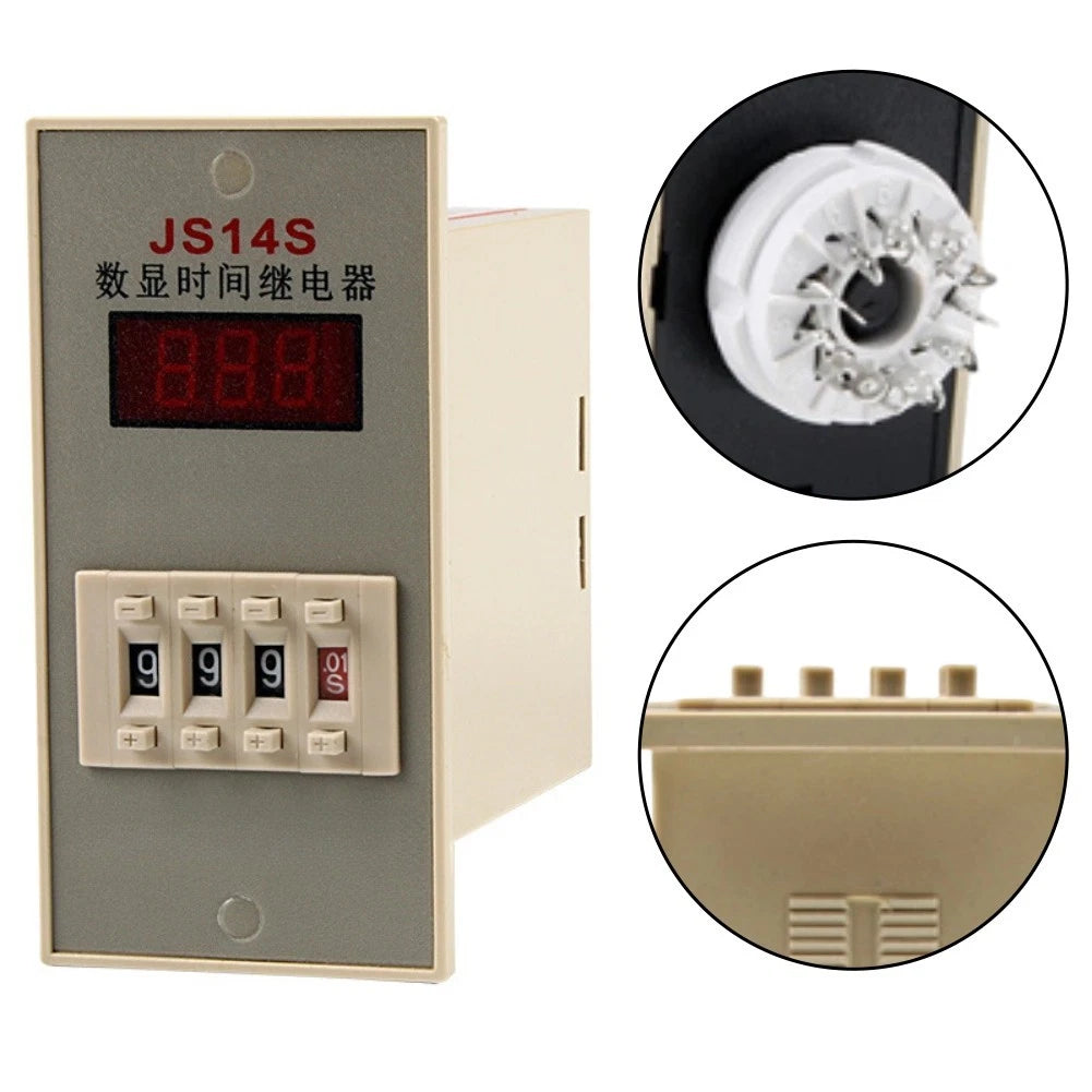 Digital Delay Relay AC 220V 380V with Socket Base for Industrial Machines