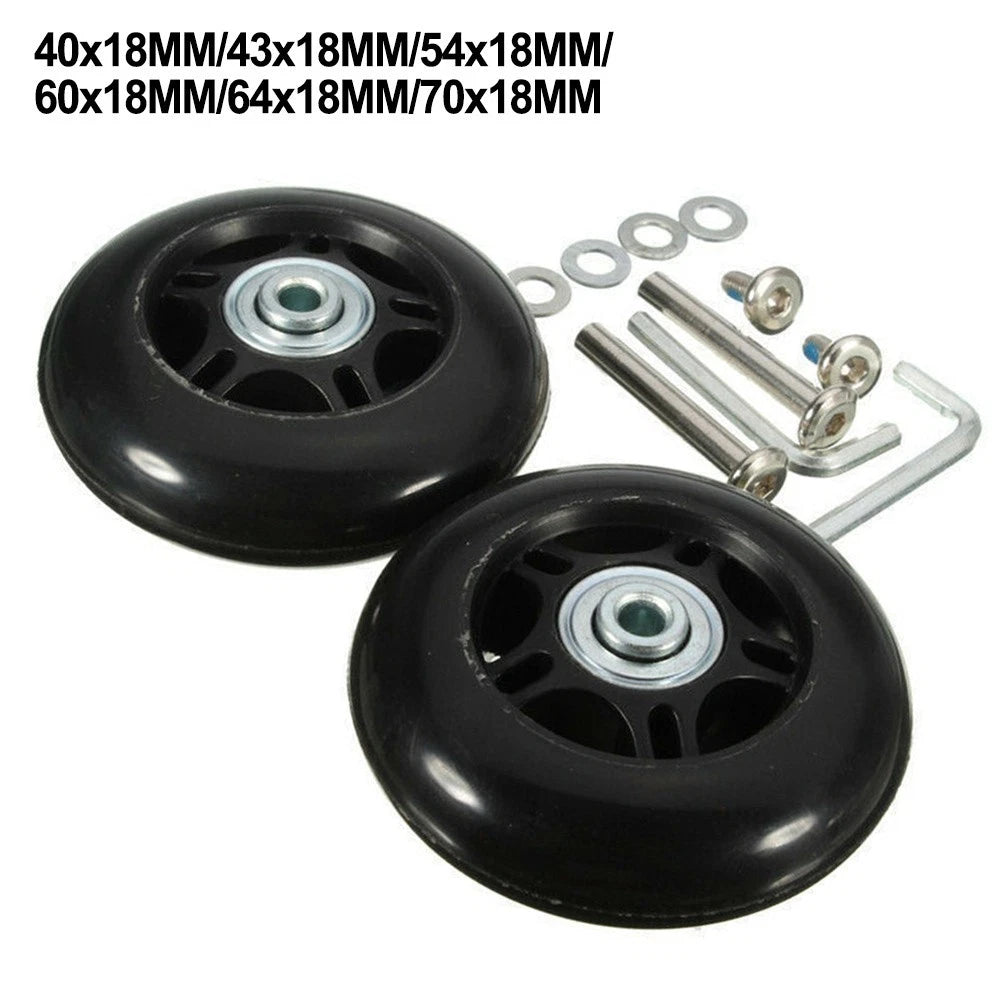 2X Silent Wear Resistant Replacement Wheels for Luggage Roller Skate