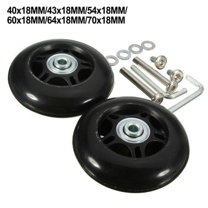 2X Silent Wear Resistant Replacement Wheels for Luggage Roller Skate