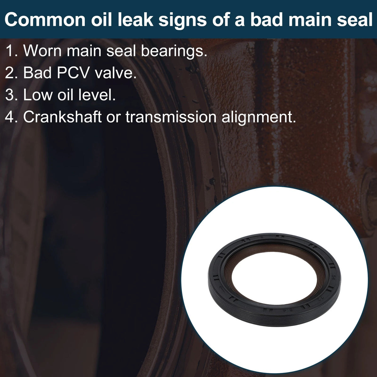 1 Pc Front Crankshaft Oil Seal for Chevrolet Silverado (No. 12634614)
