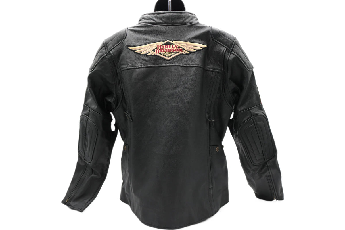Nostalgia Triple Vent Leather Jacket for Harley-Davidson (Large)