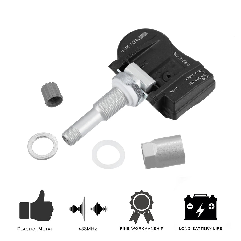 TPMS Tire Pressure Sensor 433MHz Replacement for Hyundai Elantra Santa Fe (2011–2020)