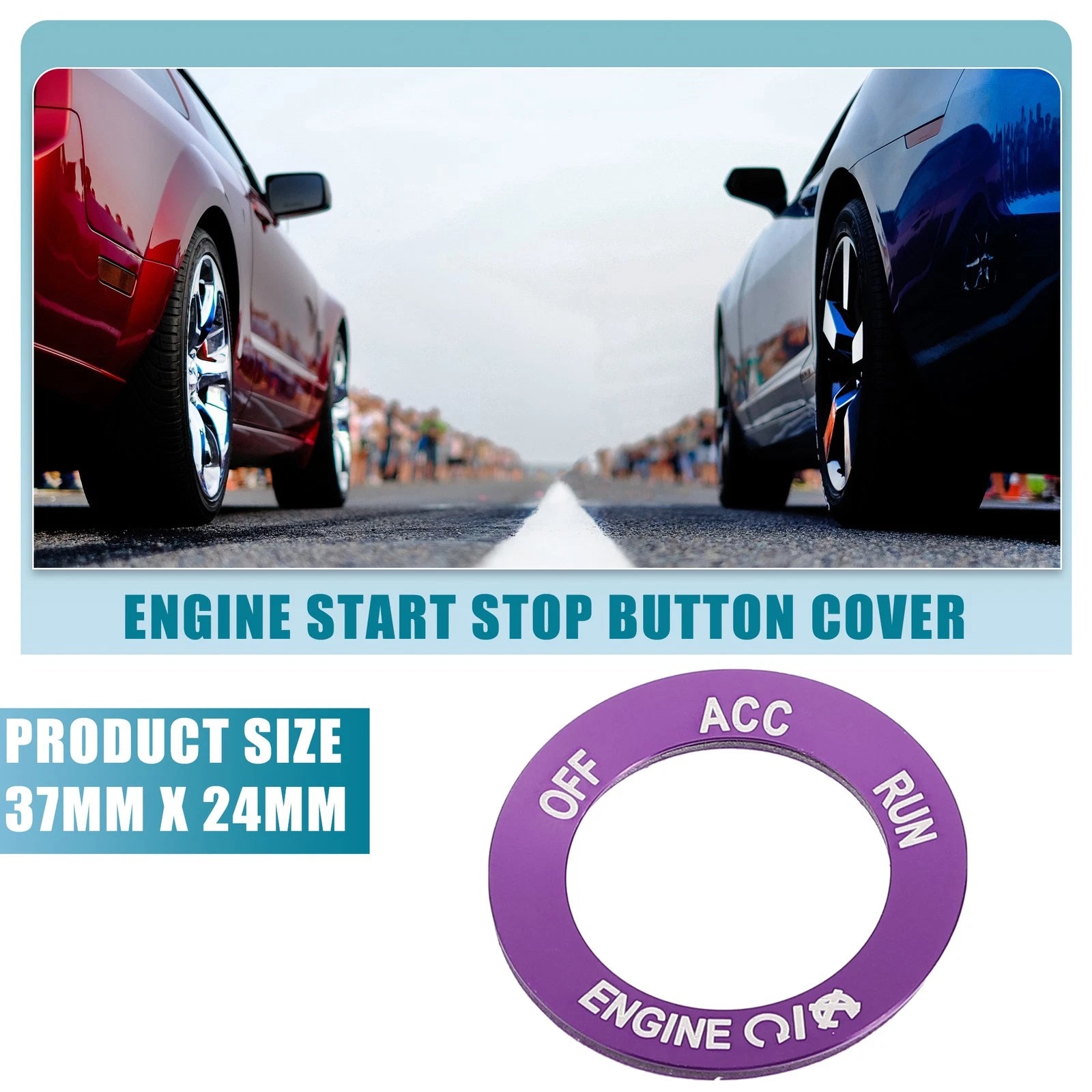 Engine Start Stop Button Trim Sticker Replacement for Dodge Charger (2010–2020)