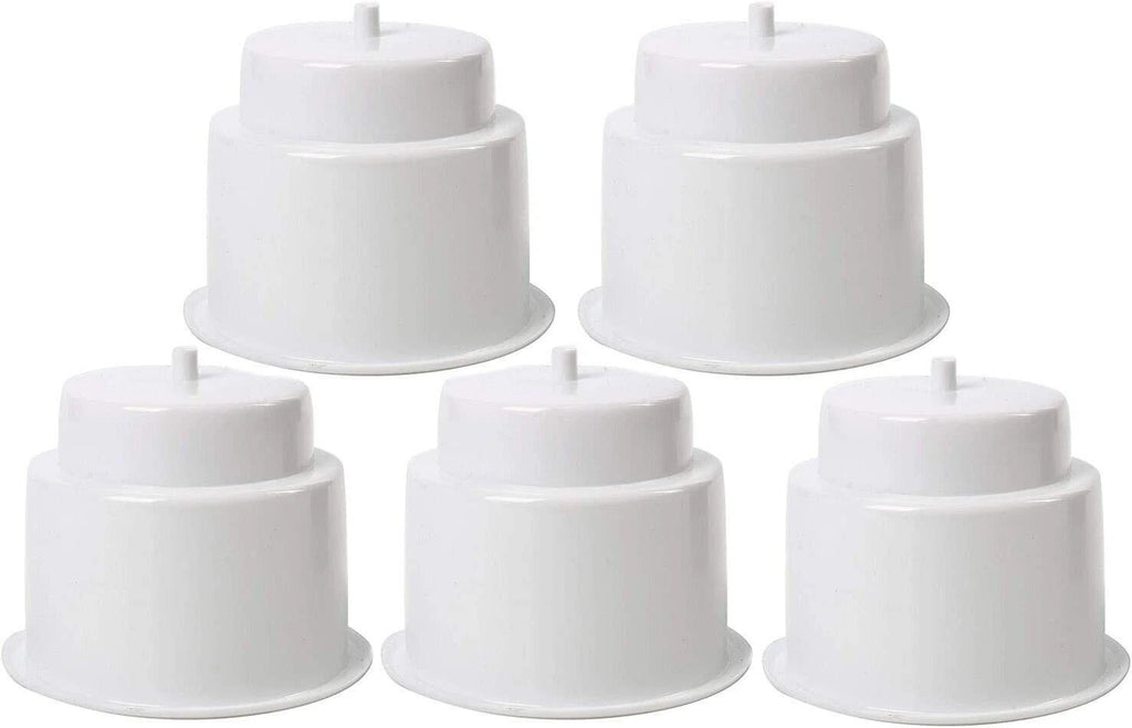 5 Pack White Plastic Cup Holder Insert with Drain for Boat Car Marine RV