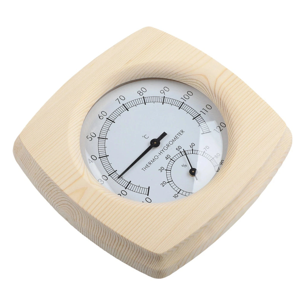 Compact Wooden Sauna Gauge for Accurate Environmental Readings