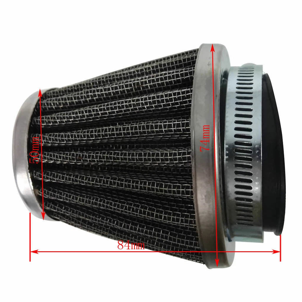 42mm Hi Flow Chrome Pod Air Filter Universal Cleaner