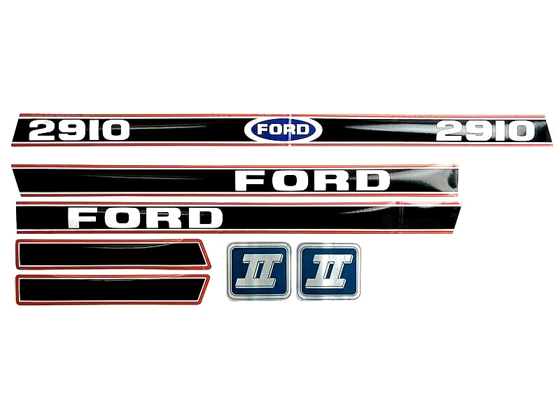 Bonnet Decal Set for Ford 2910 Force II Tractors (1970–1980)
