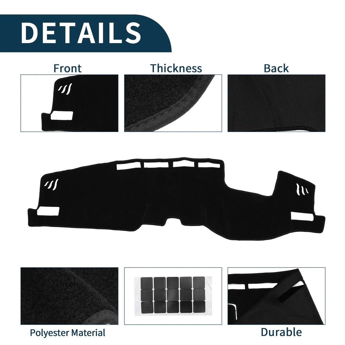 Dashboard Dash Cover Mat for Toyota Harrier 80 (2020–2024) - Black, Set of 1