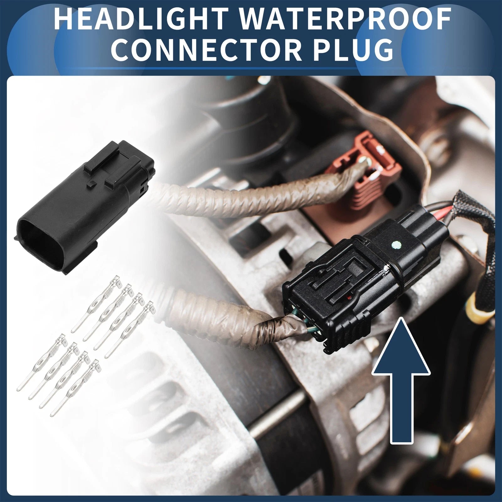 Headlight Connector Plug 8 Pin Waterproof for Buick Encore (2013–2019)