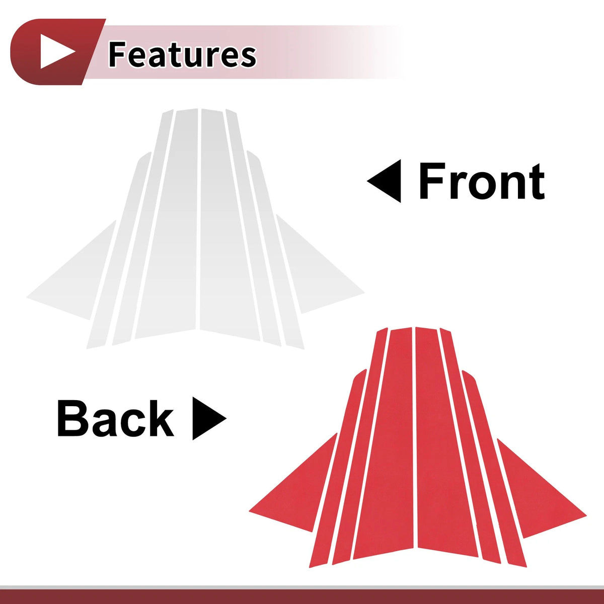Set of 8 Door Pillar Window Trim for Audi A4L (2004–2008) Silver Tone