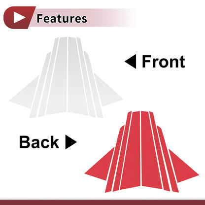 Set of 8 Door Pillar Window Trim for Audi A4L (2004–2008) Silver Tone