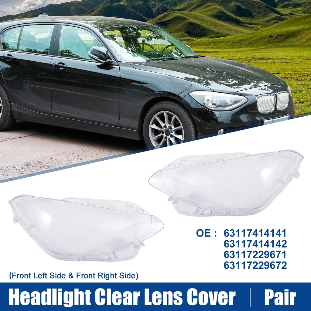 Headlight Clear Lens Shell Cover Pair for BMW F20 (2012–2014)