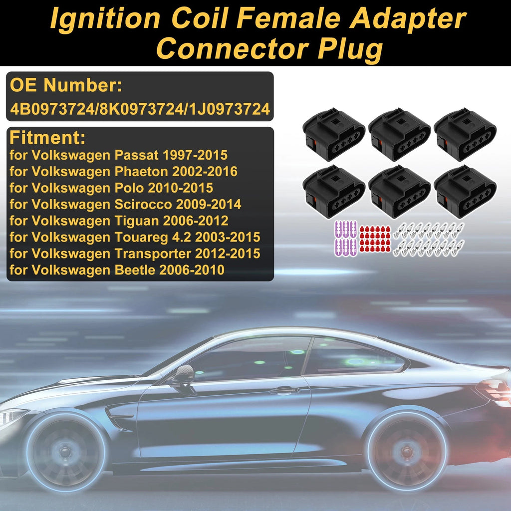 Ignition Coil Connector Plug with 4 Pins for Volkswagen Passat (2005–2015)