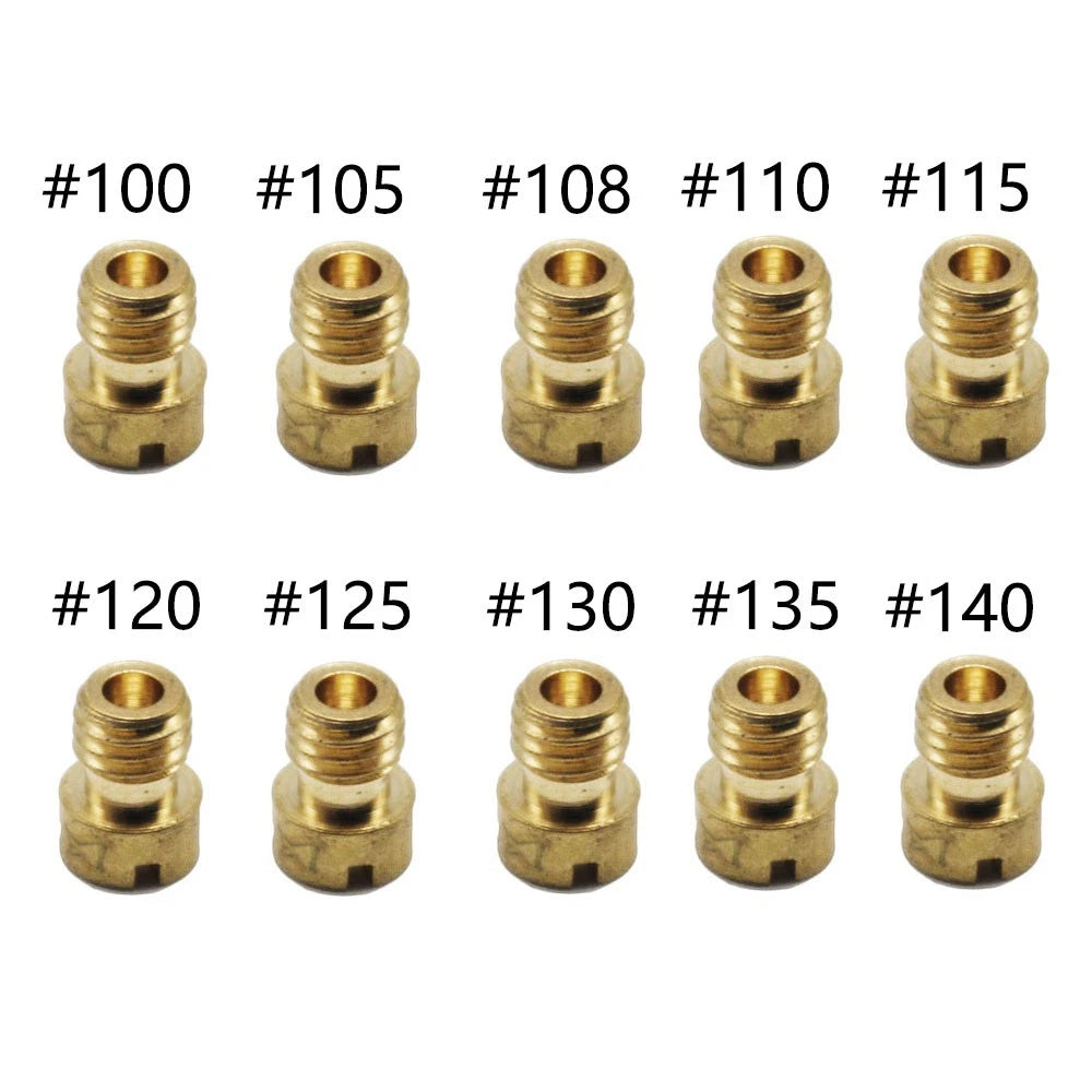 10Pcs Replacement Carburetor Main Jet Kit Fit for CVK Carb K100-K140 Motorcycle