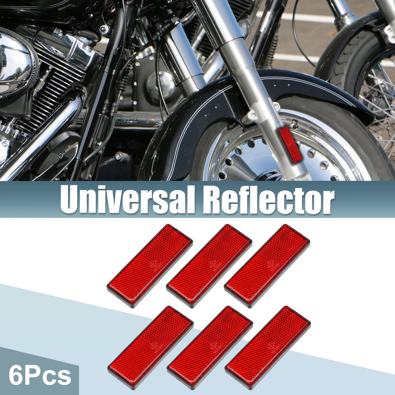 6 Piece Safety Spoke Reflector for Motorcycle Bicycle (Red) (Fits All)