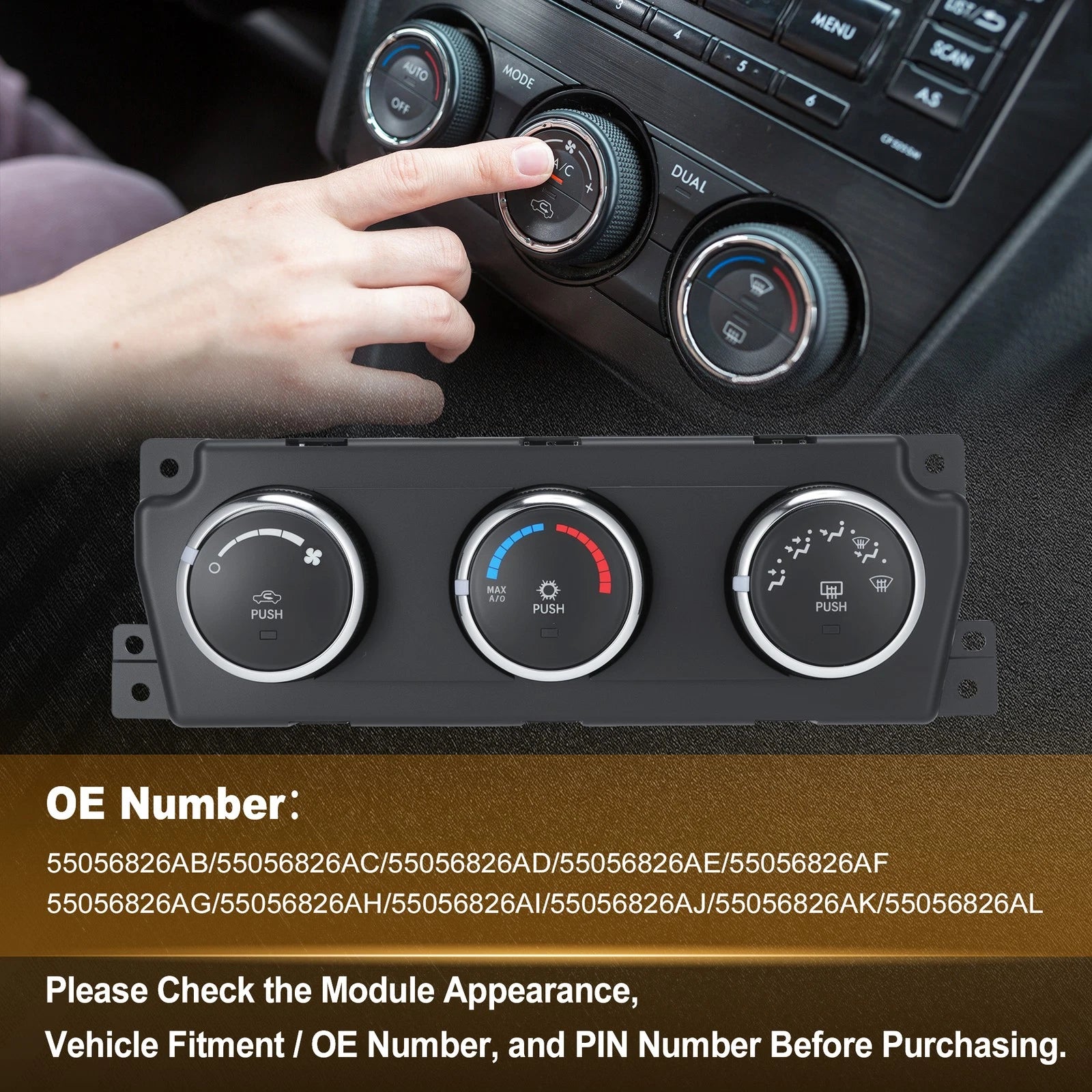 A C Heater Climate Control Module Panel for Dodge Ram 1500 (2009–2011)