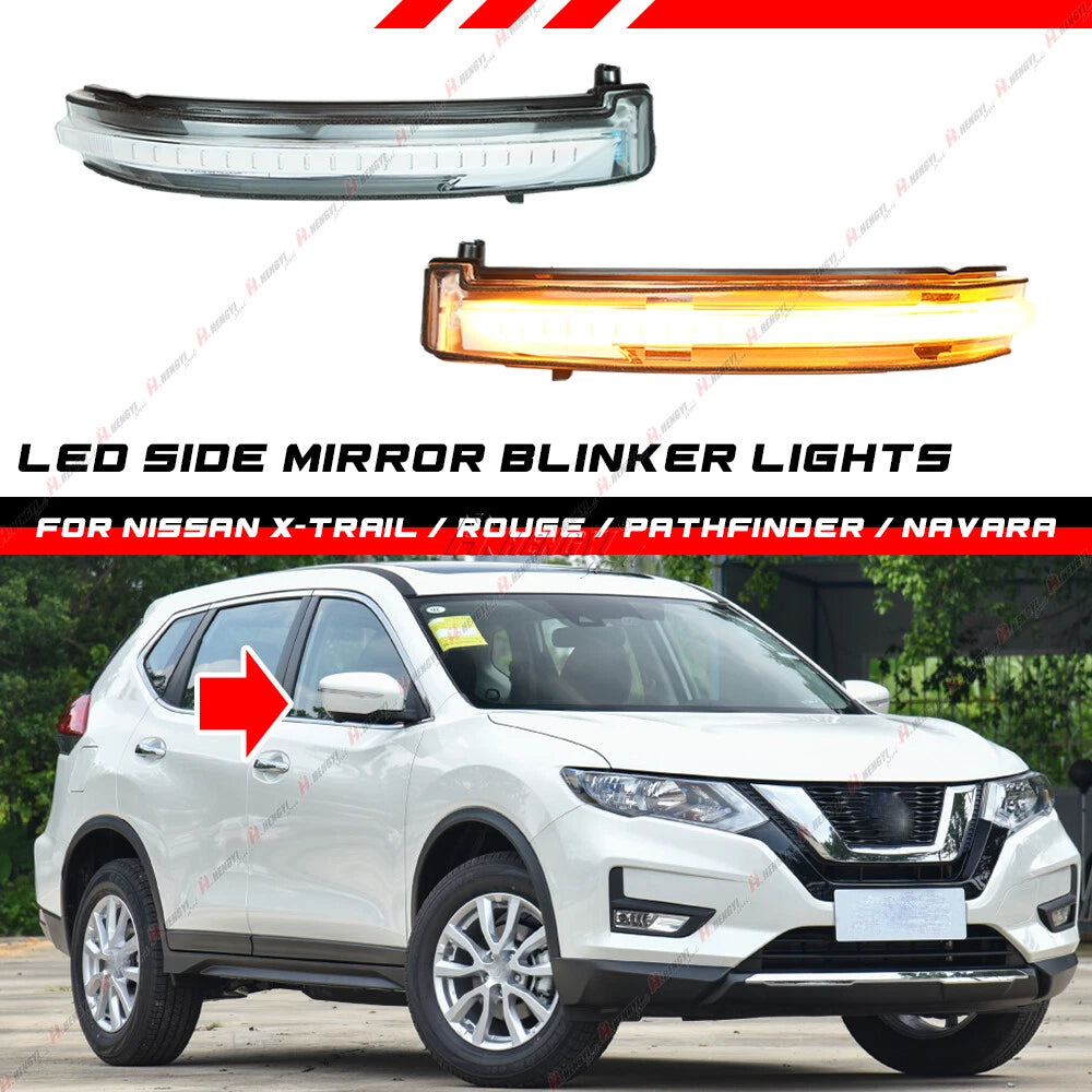 Dynamic Side Mirror Turn Signal Lamps for Nissan Rogue Pathfinder (2017–2020)