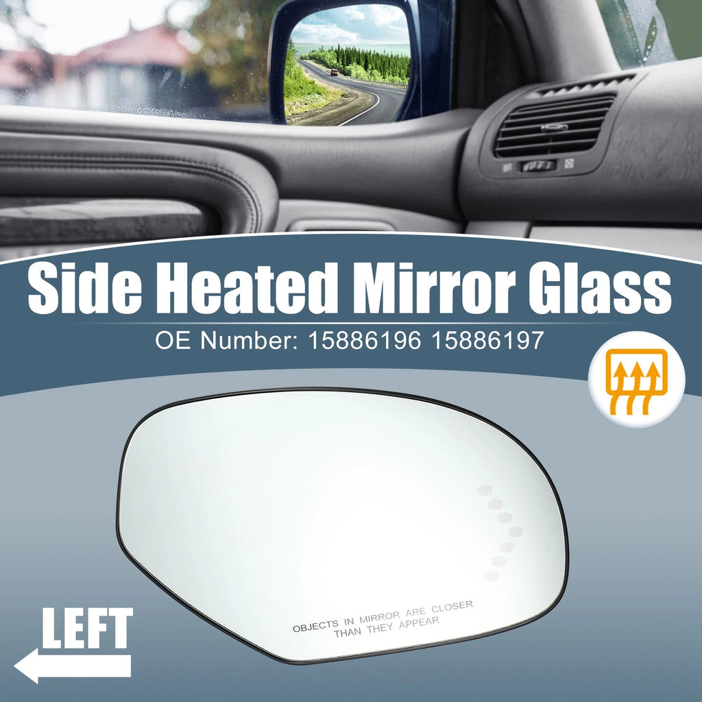 Passenger Right Side Heated Mirror Glass Replacement for Chevy Silverado Suburban (2007–2013)