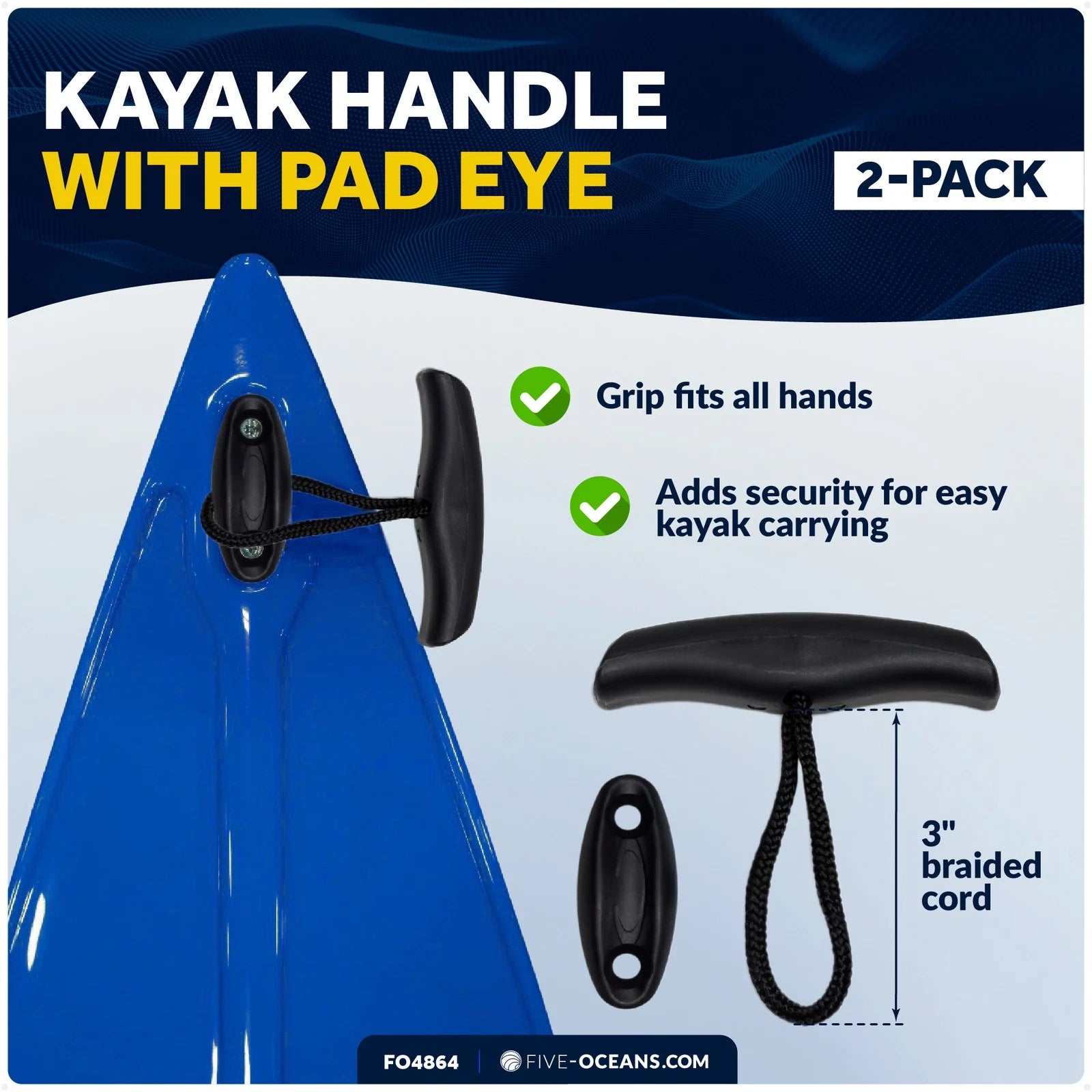 2-Pack Heavy-Duty Kayak Handles for (FO4864)